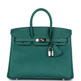 Hermes Birkin 25 Malachite Epsom Palladium Hardware