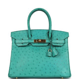 Hermes Birkin 30 Vert Verone Ostrich Gold Hardware