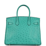 Hermes Birkin 30 Vert Verone Ostrich Gold Hardware