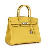 Hermes Birkin 30 Jaune de Naples Epsom Palladium Hardware