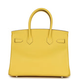 Hermes Birkin 30 Jaune de Naples Epsom Palladium Hardware