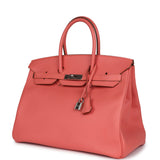 Hermes Birkin 35 Flamingo Epsom Palladium Hardware