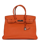 Hermes Birkin 35 Orange Togo Palladium Hardware