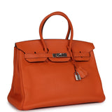 Hermes Birkin 35 Orange Togo Palladium Hardware