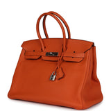 Hermes Birkin 35 Orange Togo Palladium Hardware