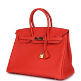 Hermes Birkin 35 Capucine Togo Gold Hardware