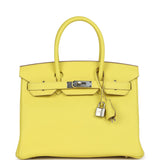 Hermes Birkin 30 Lime Clemence Palladium Hardware