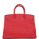 Hermes Birkin 35 Rouge Casaque Togo Gold Hardware