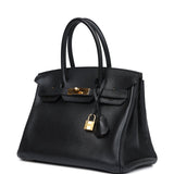 Hermes Birkin 30 Black Novillo Gold Hardware
