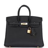 Hermes Birkin 25 Black Togo Gold Hardware