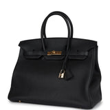 Hermes Birkin 35 Black Togo Gold Hardware