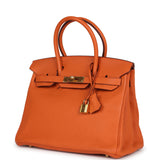 Hermes Birkin 30 Orange Togo Gold Hardware