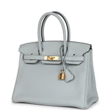 Hermes Birkin 30 Bleu Pale Clemence Gold Hardware