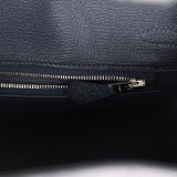 Hermes Special Order (HSS) Birkin 25 Gris Agate and Bleu Indigo Ostrich Brushed Palladium Hardware