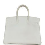 Hermes Birkin 35 White Clemence Gold Hardware