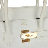 Hermes Birkin 35 White Clemence Gold Hardware