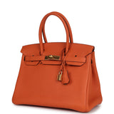 Hermes Birkin 30 Orange Togo Gold Hardware
