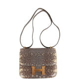 Hermes Mini Constance 18 Ombre Lizard Varanus Salvator Gold Hardware