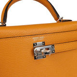 Hermes Kelly Sellier 20 Moutarde Chevre Palladium Hardware