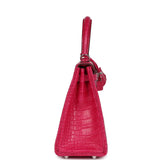 Hermes Kelly Retourne 25 Framboise Alligator Matte Palladium Hardware