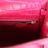 Hermes Kelly Retourne 25 Framboise Alligator Matte Palladium Hardware