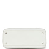 Vintage Hermes Kelly Retourne 28 White Clemence Palladium Hardware