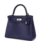 Hermes Kelly Retourne 28 Bleu Encre Verso Evercolor Palladium Hardware