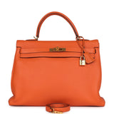Hermes Kelly Retourne 35 Orange Togo Gold Hardware