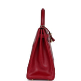 Hermes Ghillies Kelly Retourne 35 Rubis Tadelakt Permabrass Hardware