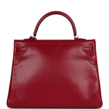 Hermes Ghillies Kelly Retourne 35 Rubis Tadelakt Permabrass Hardware
