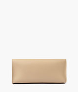 Off-white with brown multi compartment satchel bag