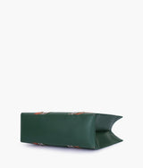 Army green long strap tote bag