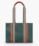 Army green long strap tote bag