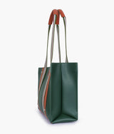 Army green long strap tote bag
