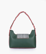 Army green purse with braided strap