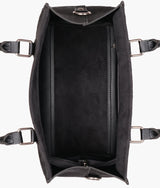Black suede small satchel bag