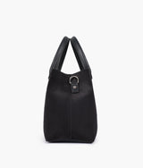 Black suede small satchel bag