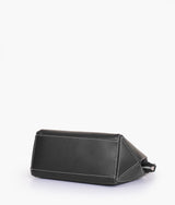 Black suede trio twist handbag