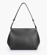 Black suede trio twist handbag