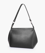 Black suede trio twist handbag