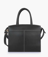 Black Trapeze Top-Handle Bag