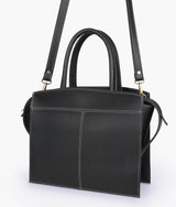 Black Trapeze Top-Handle Bag