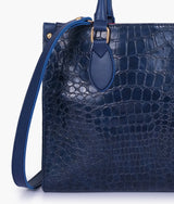 Blue on-the-go crocodile handbag