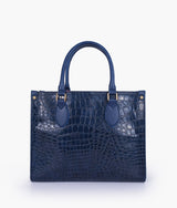 Blue on-the-go crocodile handbag