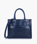 Blue on-the-go crocodile handbag