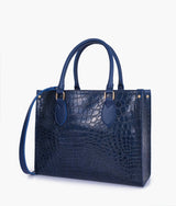 Blue on-the-go crocodile handbag