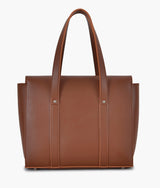 Brown carry-all satchel bag