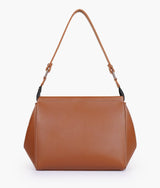Brown suede trio twist handbag