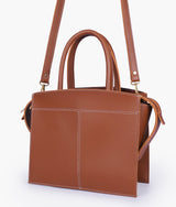 Brown Trapeze Top-Handle Bag