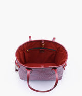 Burgundy crocodile neverfull tote bag
